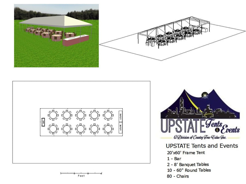 20x60 Tent Seating Chart