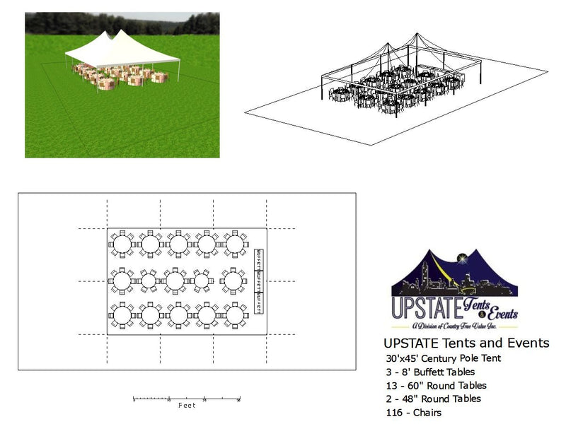 30x45 Tent Seating Chart