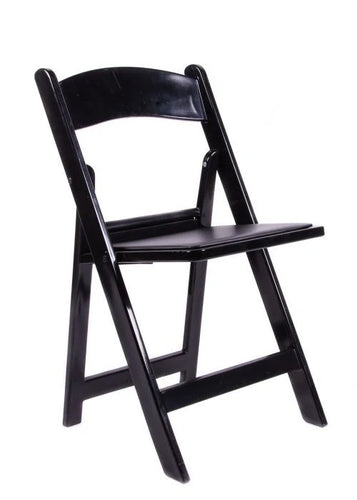 Black Folding Resin Chair with Cushion
